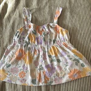 Abercrombie Kids Orange and Purple Camisole with Smocked Bodice
